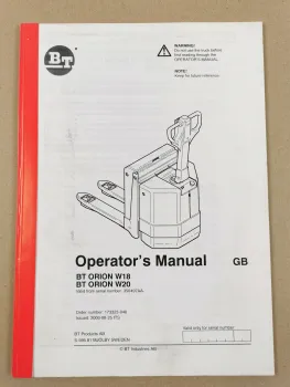 BT Orion W18 W20 Operators Manual Maintenance 2000