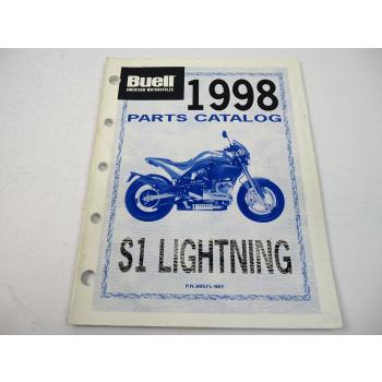 Buell Lightning Model S1 S1W Parts Catalog 1998 Official Factory Catalog
