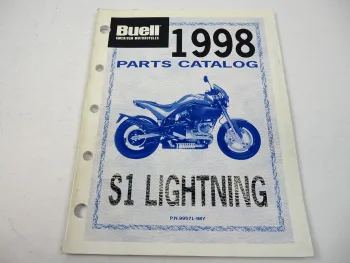 Buell Lightning Model S1 S1W Parts Catalog 1998 Official Factory Catalog