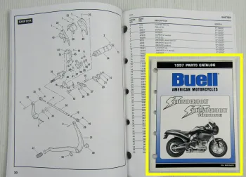 Buell Thunderbolt + Touring S3 S3T Type FS RS Spare Parts List Catalog 1997