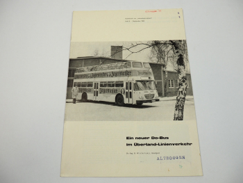 Büssing Bus Doppeldecker Typ Stuttgart Testbericht Prospekt 1964