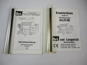 BvL van Lengerich Allstar Blockdosierwagen Betriebsanleitung Ersatzteilliste 1997