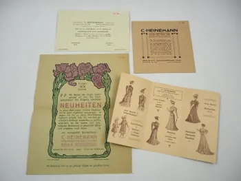 C. Heinemann Damenmode 1906 Berlin Markgrafenstrasse 4x Prospekt Werbung