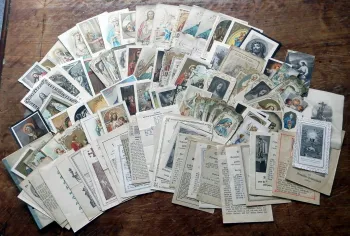 ca 80 Andachtsbildchen / Heiligenbildchen aus Klosterbibliothek ca 1900 - 1920