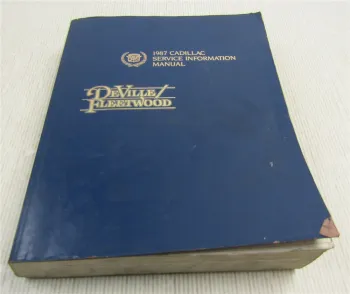 Cadillac DeVille Fleetwood Service Manual 1987 Repair Shop Manual