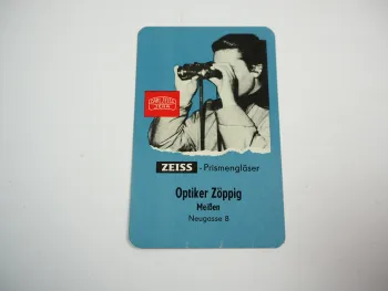 Carl Zeiss Jena Taschenkalender 1958 Prismen Fernglas Optiker Zöppig Meißen