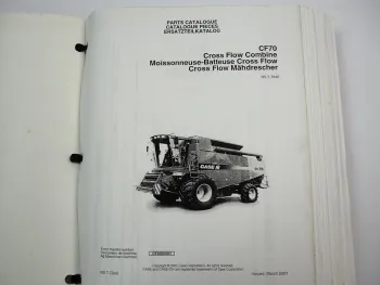 Case CF70 Cross Flow Combine Mähdrescher Ersatzteilliste Ersatzteilkatalog 2001