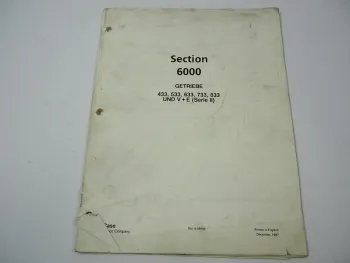 Case IHC 433 533 633 733 833 V / E Serie II Getriebe Werkstatthandbuch 1987