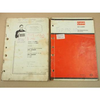 Case Uniloader Ersatzteilliste 1971 und Betriebsanleitung Bedienung 1975