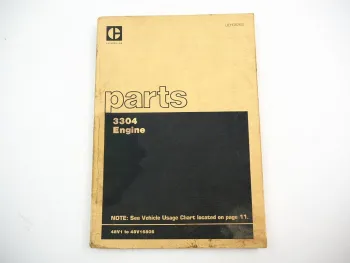 Caterpillar 3304 Engine Parts Book List Ersatzteilliste 1984