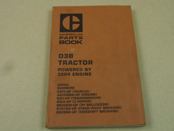 Caterpillar D3B Tractor Parts Book List Ersatzteilliste in englisch