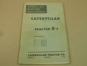 Caterpillar D4 Tractor Betriebsanleitung Wartung Bedienungsanleitung