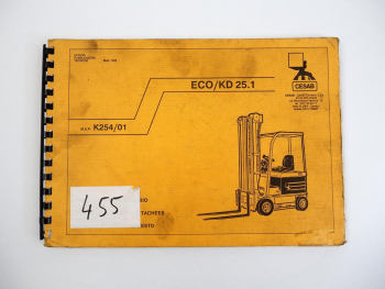 Cesab Eco KD25.1 Gabelstapler Ersatzteilliste Parts List 1991