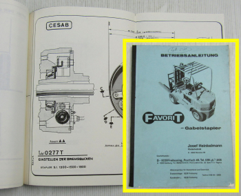 CESAB Favorit Gabelstapler Betriebsanleitung Bedienungsanleitung ca 1971