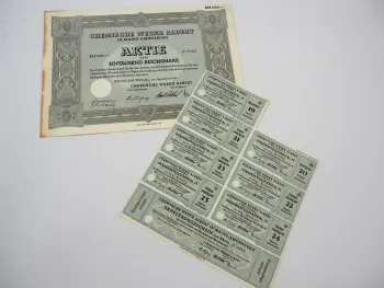 Chemische Werke Albert Mainz Amöneburg 1000RM Aktie 0042 Gewinnanteilschein 1941