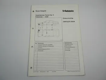 Chrysler Vision Einbauanleitung Webasto Thermo Top S BW50 Heizung