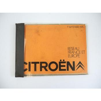 Citroen Reseau France et Europe Werkstättenverzeichnis 1976
