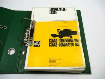 Claas 100 105 Dominator Mähdrescher Ersatzteilliste Ersatzteilkatalog 1983