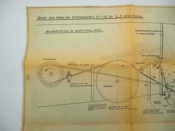 Claas Anbau Strohschneider 01-20 Mähdrescher S.F. Technische Zeichnung 1962