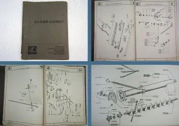 Claas Comet Mähdrescher Ersatzteilliste Ersatzteilkatalog Bildtafeln 1967