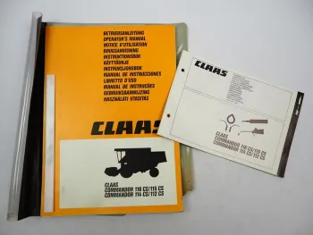 Claas Commandor 112 114 115 116 CS Instruktionsbok 1986 Schwedisch