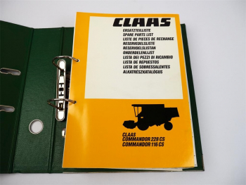 Claas Commandor 116 228 CS Ersatzteilliste Spare Parts List 1991