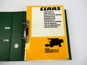 Claas Commandor 116 228 CS Ersatzteilliste Spare Parts List 1997