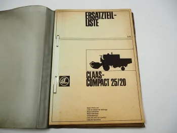 Claas Compact 25 20 Mähdrescher Typ 72 73 Ersatzteilliste Bildkatalog 1971