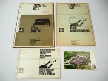 Claas Constant Hochdruckpresse Ballenschleuder Ersatzteilliste 1970er Jahre