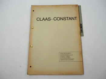 Claas Constant Hochdruckpresse Ersatzteilliste Ersatzteilkatalog 1970er Jahre