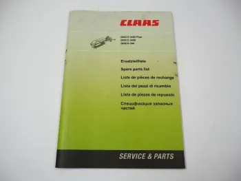 Claas Disco 3450 Plus 340 Mähwerk Ersatzteilliste Spare Parts List 2010