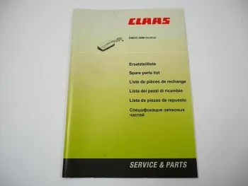 Claas Disco 3500 Contour Mähwerk Ersatzteilliste Spare Parts List 2011