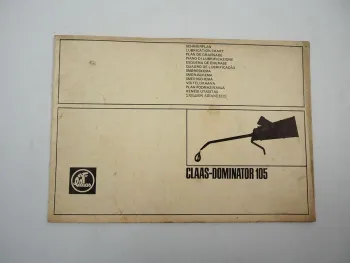 Claas Dominator 105 Mähdrescher Schmierplan 1975