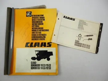 Claas Dominator 112 114 115 116 CS Operators Manual Maintenance Lubrication 1985