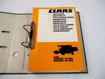 Claas Dominator 208 218 Mega Ersatzteilliste Spare Parts List 1995