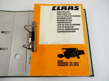 Claas Dominator 208 218 Mega Mähdrescher Ersatzteilliste Spare Parts List 1995
