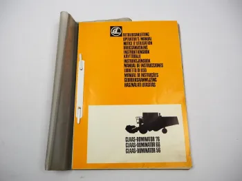 Claas Dominator 56 66 76 Operators Manual Maintenance Wiring Diagram 1982 engl.
