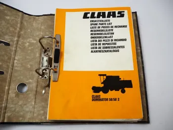 Claas Dominator 58 58S Mähdrescher Ersatzteilliste Spare Parts List 1989