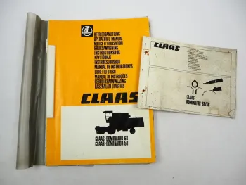 Claas Dominator 58 68 Mähdrescher Betriebsanleitung Bedienung Schaltplan 1983
