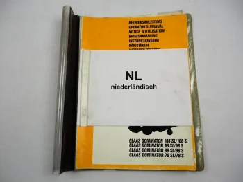 Claas Dominator 78 88 98 108 S SL Maaidorser Gebruiksaanwijzing 1986 Original