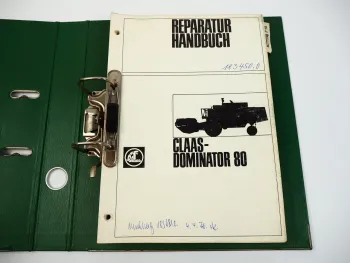 Claas Dominator 80 Mähdrescher Werkstatthandbuch Reparaturanleitung 1972