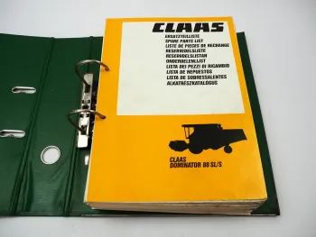 Claas Dominator 88 SL S Mähdrescher Ersatzteilliste Ersatzteilkatalog 1988