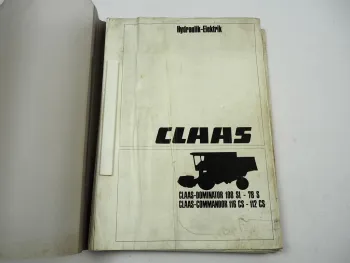 Claas Dominator Commandor Mähdrescher Hydraulik Elektrik Werkstatthandbuch 1989