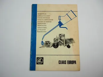 Claas Europa Mähdrescher Schmierplan 1966