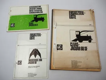 Claas Jaguar 60 SF Feldhäcksler Betriebsanleitung Ersatzteilliste 1973/74