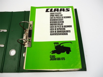 Claas Jaguar 675 680 Feldhäcksler Ersatzteilliste Spare Parts List 1984