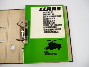 Claas Jaguar 685 690 Feldhäcksler Ersatzteilliste Spare Parts List 1989