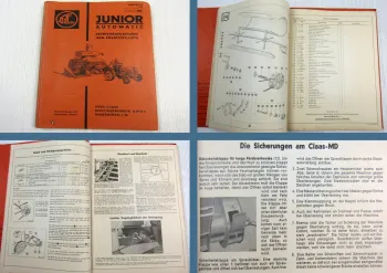 Claas Junior Automatic Betriebsanleitung Bedienung Ersatzteilliste 1961