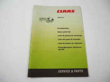 Claas Liner 2900 Kreiselschwader Ersatzteilliste Spare Parts List 2010