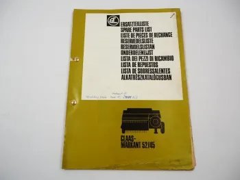Claas Markant 52 45 Ballenpresse Ersatzteilliste Bildkatalog 1979